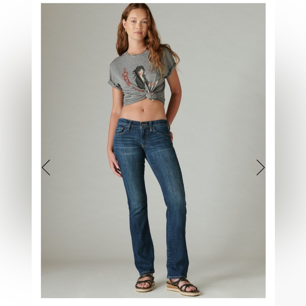 Lucky Brand Mid Rise Sweet Boot Ankle Jean Med Blue Wash Stretch Denim Size 6/28